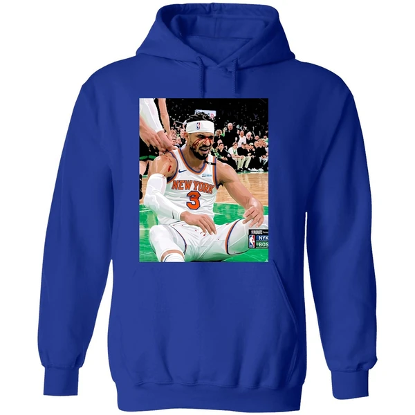 Josh Hart After Getting Elbowed In The Face Blood New York Knicks Vs Boston Celtics Hoodie - Image 7