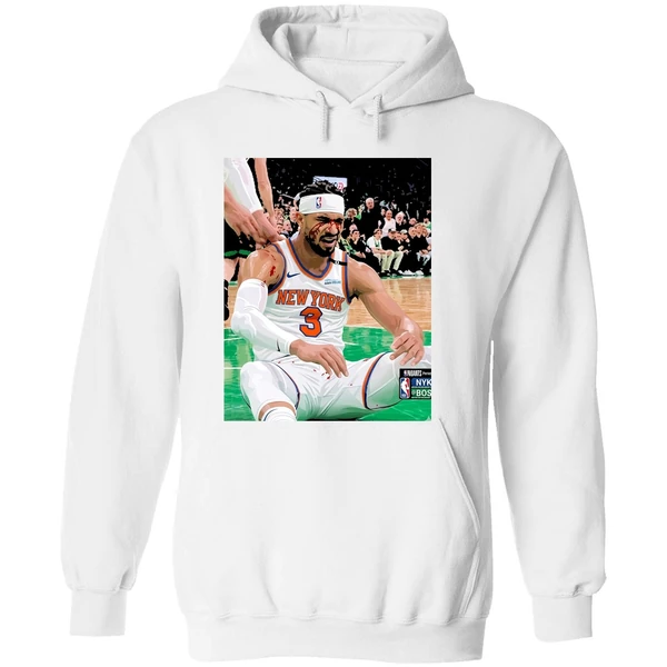 Josh Hart After Getting Elbowed In The Face Blood New York Knicks Vs Boston Celtics Hoodie - Image 8