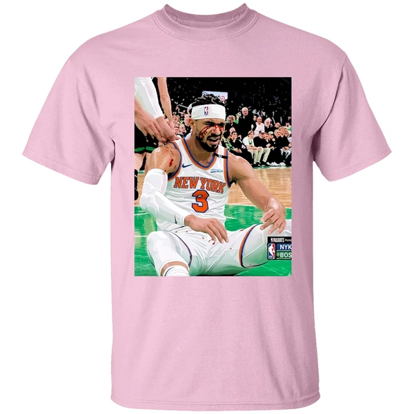 josh hart after getting elbowed in the face blood new york knicks vs boston celtics shirt lightpink