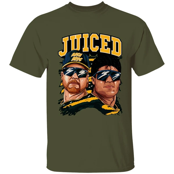Juiced Bash Brothers Mark Mcgwire And Jose Canseco Oakland Athletics Shirt - Image 4