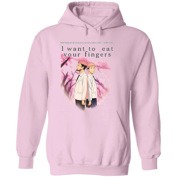 Jujutsu Kaisen Friendship Blossoms When Opposite Attracts I Want To Eat Hoodie - Image 5