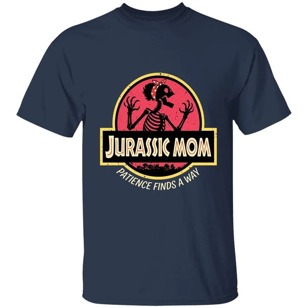 jurassic mom patience finds a way shirt navy