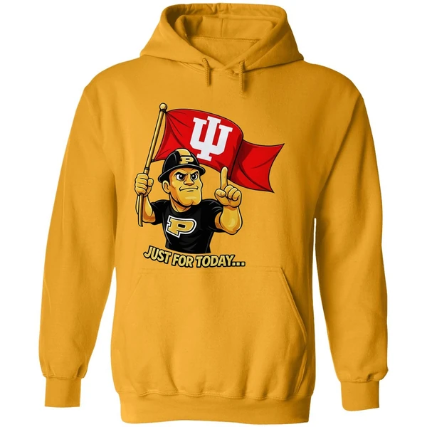 Just For Today Purdue Pete With Flag Indiana Hoosier Hoodie