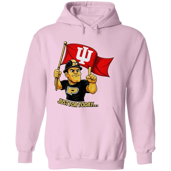 Just For Today Purdue Pete With Flag Indiana Hoosier Hoodie - Image 5