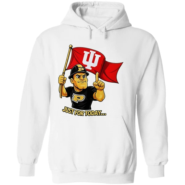 Just For Today Purdue Pete With Flag Indiana Hoosier Hoodie - Image 8