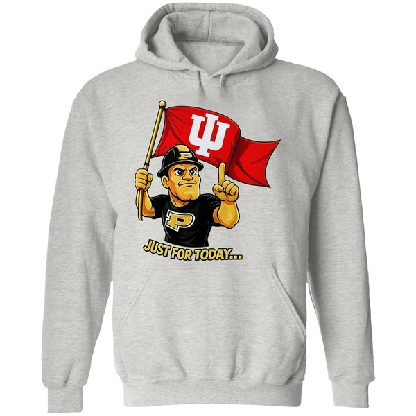 Just For Today Purdue Pete With Flag Indiana Hoosier Hoodie - Image 9