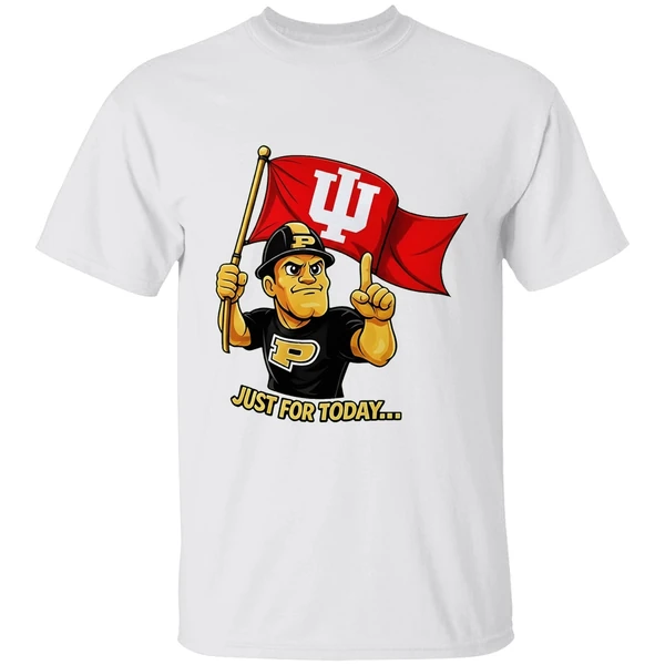 Just For Today Purdue Pete With Flag Indiana Hoosier Shirt