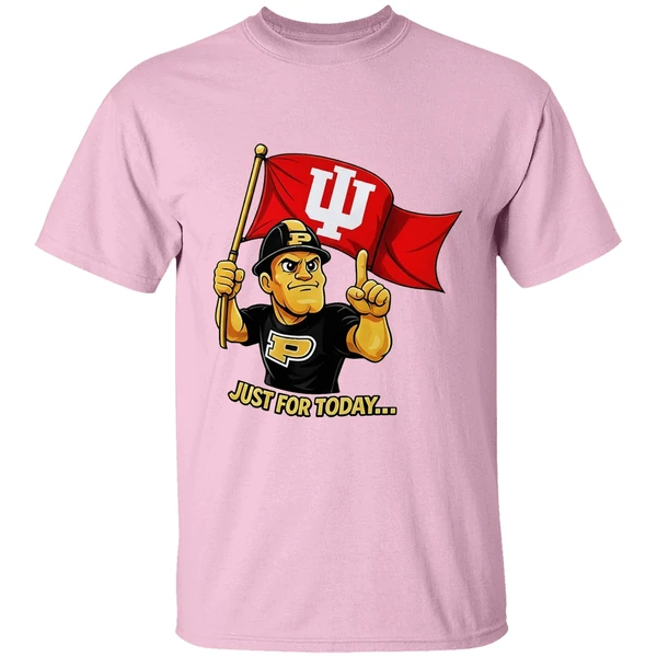 Just For Today Purdue Pete With Flag Indiana Hoosier Shirt - Image 2