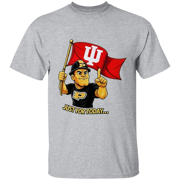 Just For Today Purdue Pete With Flag Indiana Hoosier Shirt - Image 6