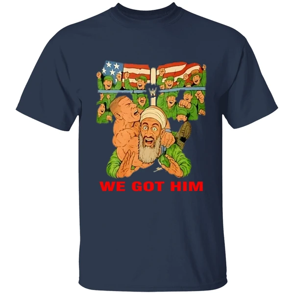 Justin Whang We Got Him Wwe Osama Bin Laden Shirt - Image 5