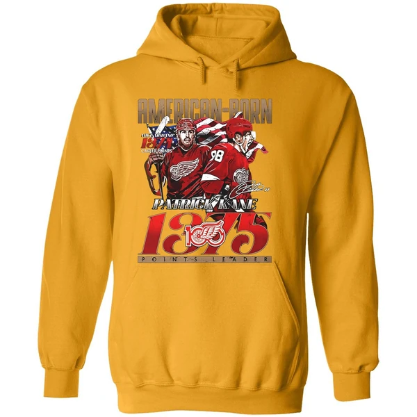 Kane American Born Detroit Red Wings 1375 Points Leader Signature Hoodie