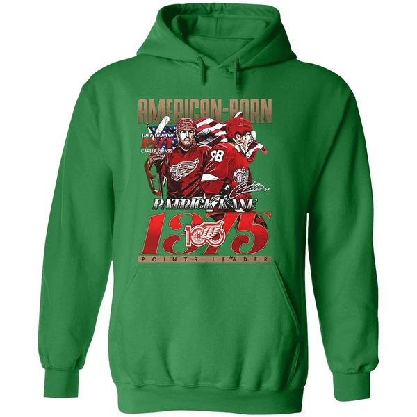Kane American Born Detroit Red Wings 1375 Points Leader Signature Hoodie - Image 2