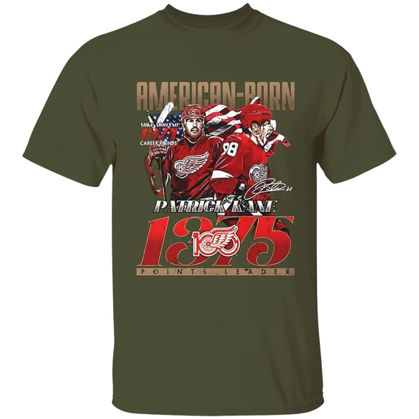 Kane American Born Detroit Red Wings 1375 Points Leader Signature Shirt - Image 4