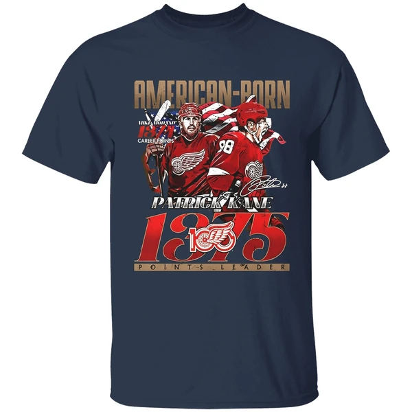kane american born detroit red wings 1375 points leader signature shirt navy