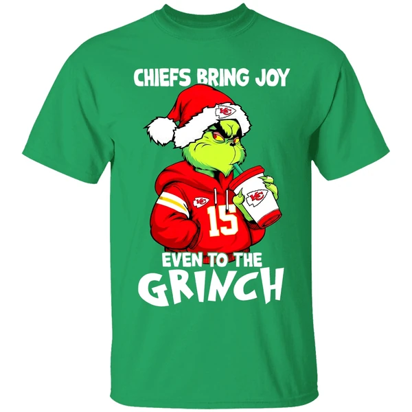 Kansas City Chiefs Bring Joy Even To The Grinch Patrick Mahomes Shirt - Image 2