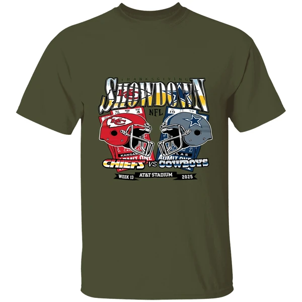 Kansas City Chiefs Dallas Cowboy Thanksgiving Showdown 2025 Helmet Shirt - Image 3