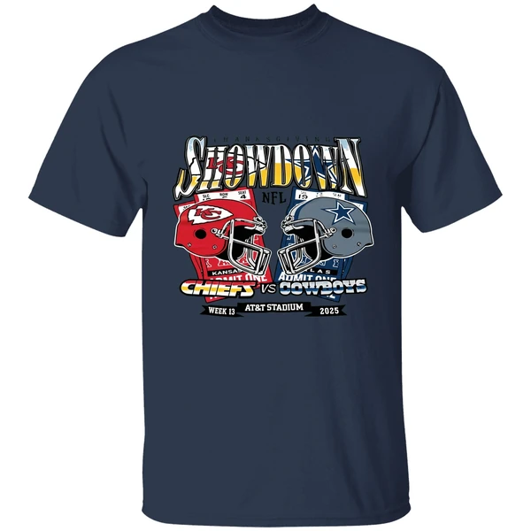 Kansas City Chiefs Dallas Cowboy Thanksgiving Showdown 2025 Helmet Shirt - Image 4