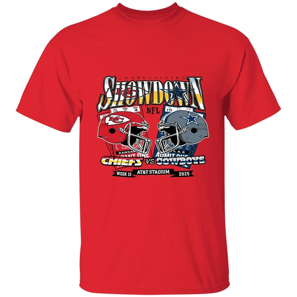 Kansas City Chiefs Dallas Cowboy Thanksgiving Showdown 2025 Helmet Shirt - Image 6