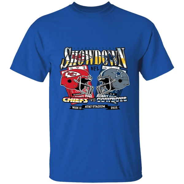 Kansas City Chiefs Dallas Cowboy Thanksgiving Showdown 2025 Helmet Shirt - Image 7