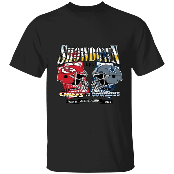 Kansas City Chiefs Dallas Cowboy Thanksgiving Showdown 2025 Helmet Shirt - Image 8