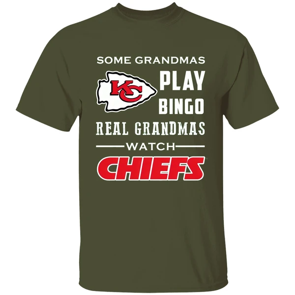 Kansas City Chiefs Grandmas Play Bingo Real Grandmas Watch Chiefs Shirt - Image 3