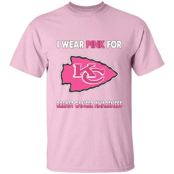 Kansas City Chiefs I Wear Pink For Breast Cancer Awareness Shirt - Image 2
