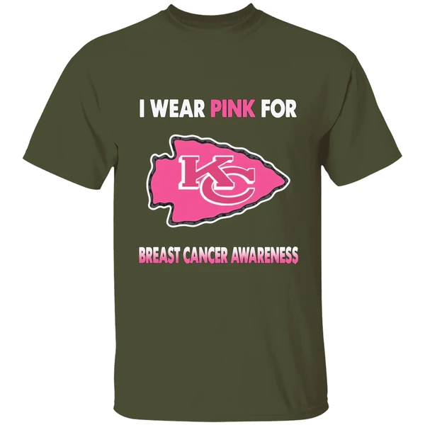 Kansas City Chiefs I Wear Pink For Breast Cancer Awareness Shirt - Image 3