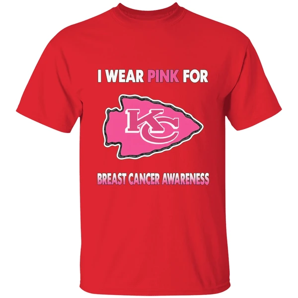 Kansas City Chiefs I Wear Pink For Breast Cancer Awareness Shirt - Image 6