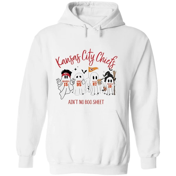 Kansas City Chiefs Team Aint No Boo Sheet Halloween Ghost Hoodie - Image 8