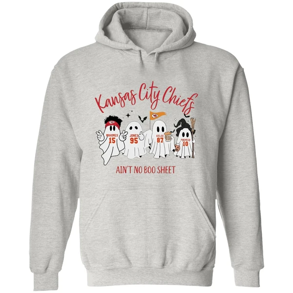 Kansas City Chiefs Team Aint No Boo Sheet Halloween Ghost Hoodie - Image 9