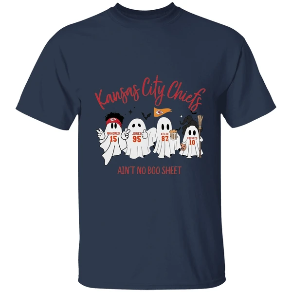 Kansas City Chiefs Team Aint No Boo Sheet Halloween Ghost Shirt - Image 5