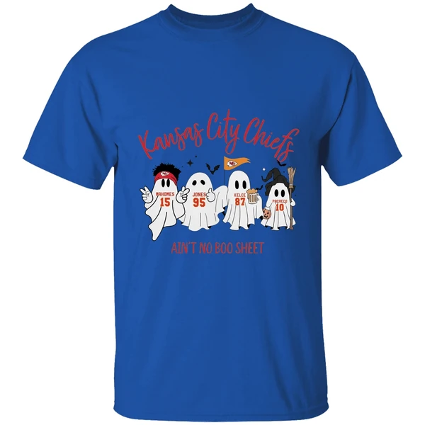 Kansas City Chiefs Team Aint No Boo Sheet Halloween Ghost Shirt - Image 8
