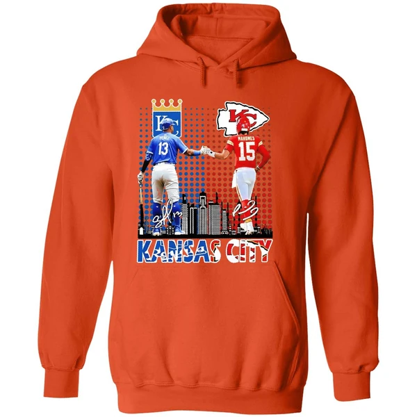 Kansas City Royals Kansas City Chiefs Skyline Hoodie - Image 6