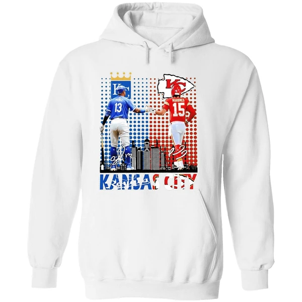 Kansas City Royals Kansas City Chiefs Skyline Hoodie - Image 8