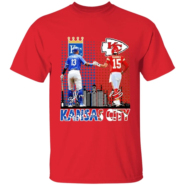 Kansas City Royals Kansas City Chiefs Skyline Shirt - Image 7
