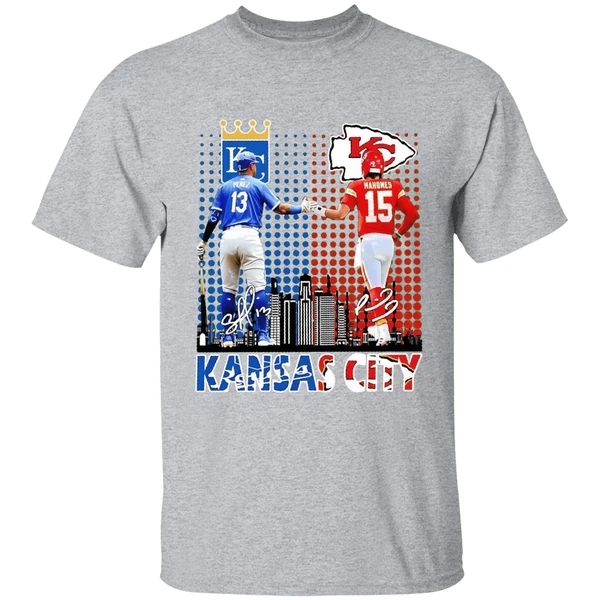Kansas City Royals Kansas City Chiefs Skyline Shirt - Image 9