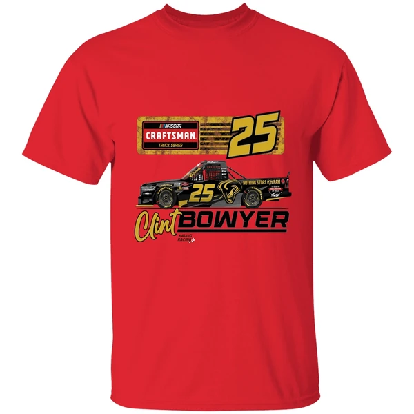 kaulig racing ram 25 clint bowyer nascar craftsman truck series shirt red