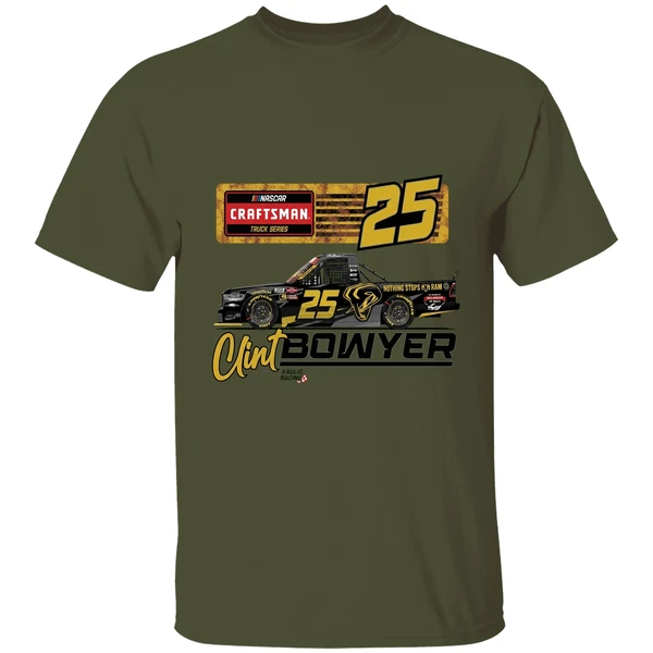 Kaulig Racing Ram 25 Clint Bowyer Nascar Craftsman Truck Series Shirt - Image 9