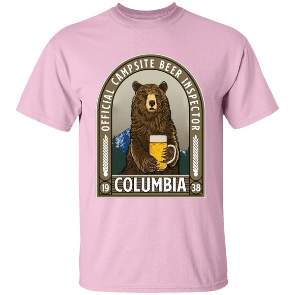 kearny columbia official campsite beer inspector shirt lightpink