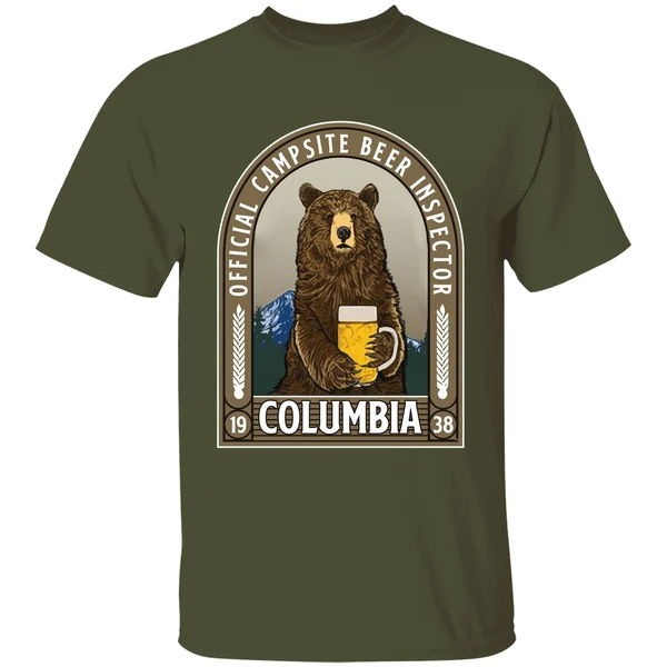 kearny columbia official campsite beer inspector shirt militarygreen