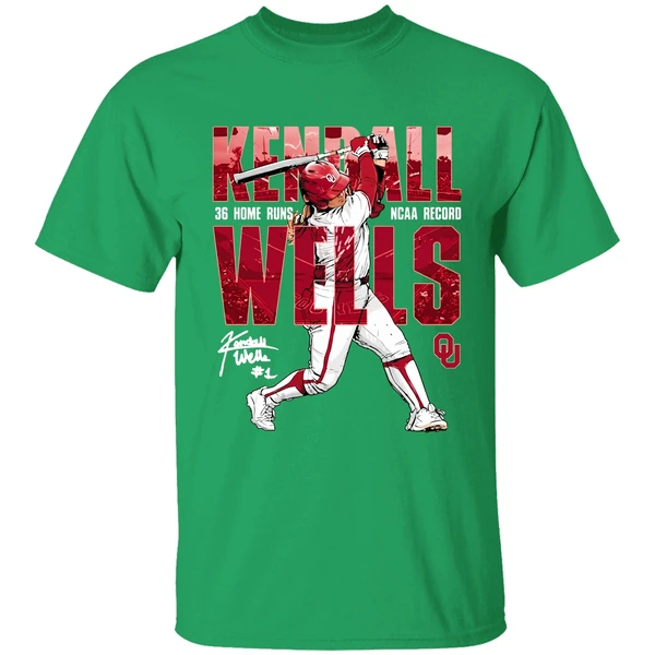 Kendall Wells Oklahoma Sooners Softball 36 Home Runs Signature Shirt - Image 2