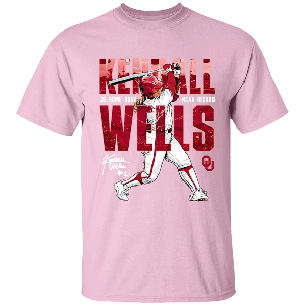 Kendall Wells Oklahoma Sooners Softball 36 Home Runs Signature Shirt - Image 3