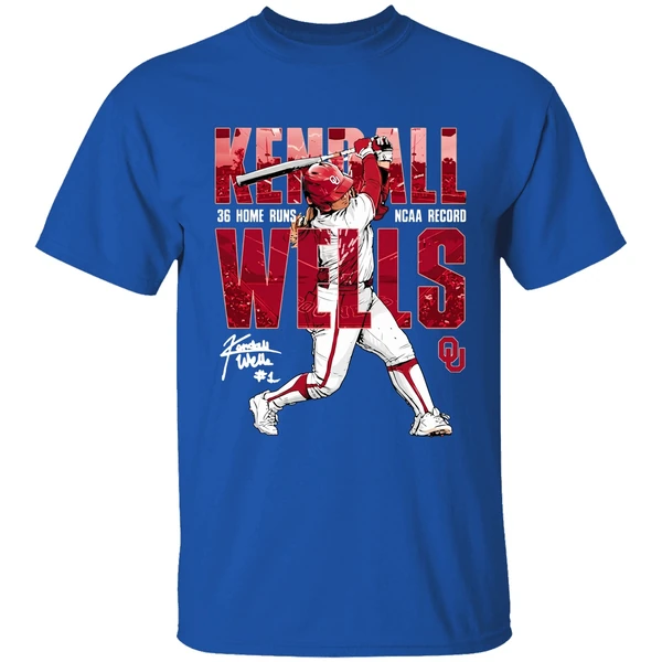Kendall Wells Oklahoma Sooners Softball 36 Home Runs Signature Shirt - Image 8