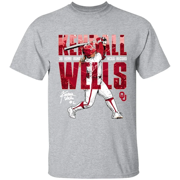 Kendall Wells Oklahoma Sooners Softball 36 Home Runs Signature Shirt - Image 9