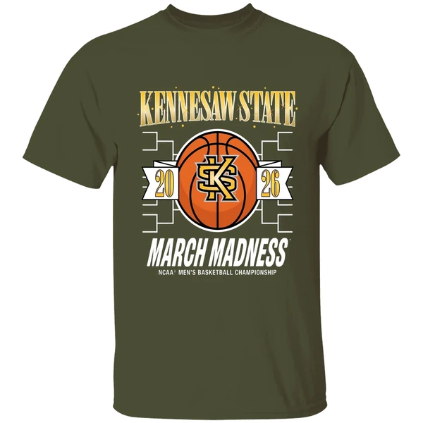 kennesaw state owls 2026 march madness ncaa mens basketball championship shirt militarygreen
