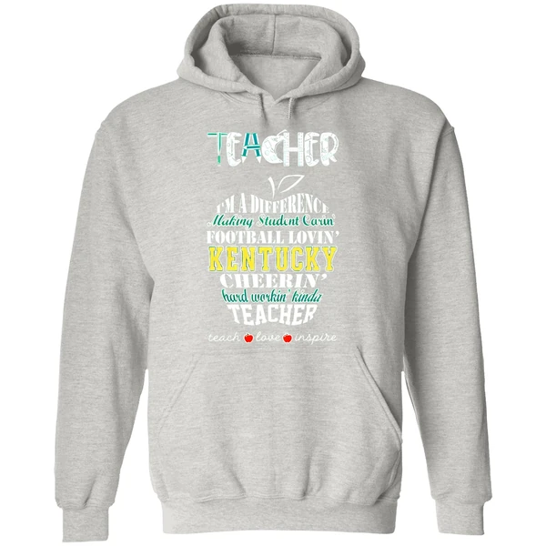 Kentucky Wildcats Teacher Im A Difference Football Lovin Cyclones Cheerin Teacher Love Inspire Hoodie - Image 9