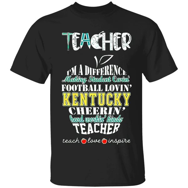 Kentucky Wildcats Teacher Im A Difference Football Lovin Cyclones Cheerin Teacher Love Inspire Shirt
