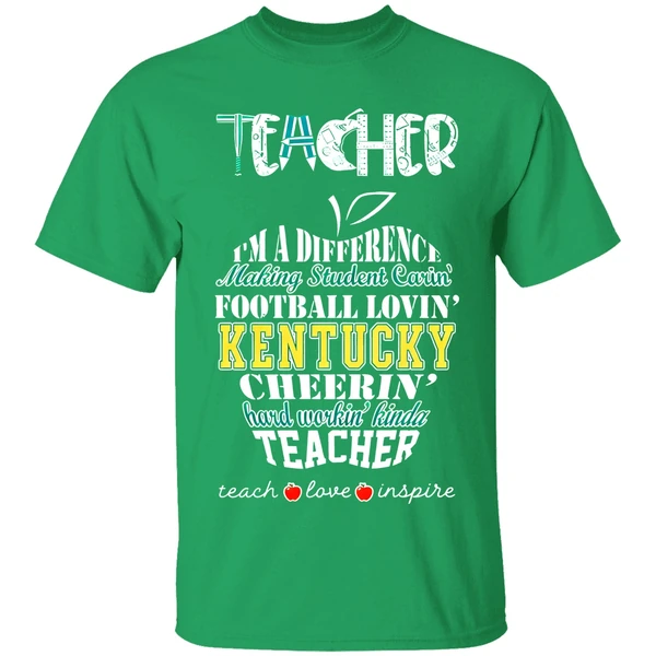Kentucky Wildcats Teacher Im A Difference Football Lovin Cyclones Cheerin Teacher Love Inspire Shirt - Image 2