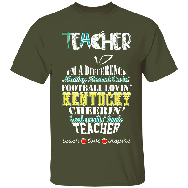 Kentucky Wildcats Teacher Im A Difference Football Lovin Cyclones Cheerin Teacher Love Inspire Shirt - Image 4
