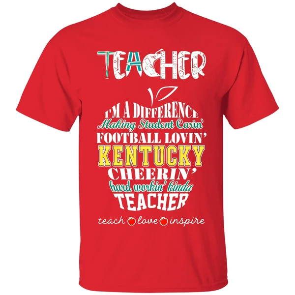 Kentucky Wildcats Teacher Im A Difference Football Lovin Cyclones Cheerin Teacher Love Inspire Shirt - Image 7